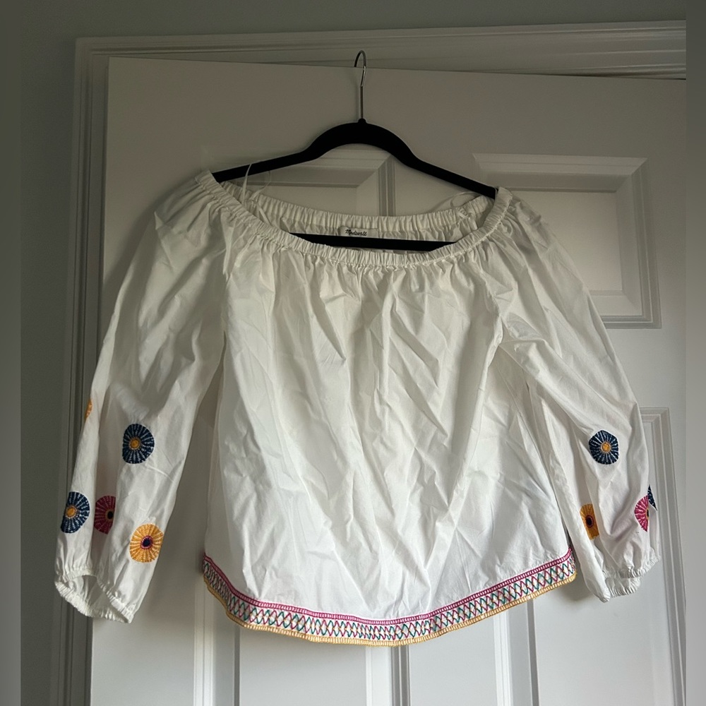 MADEWELL off the shoulder white blouse
